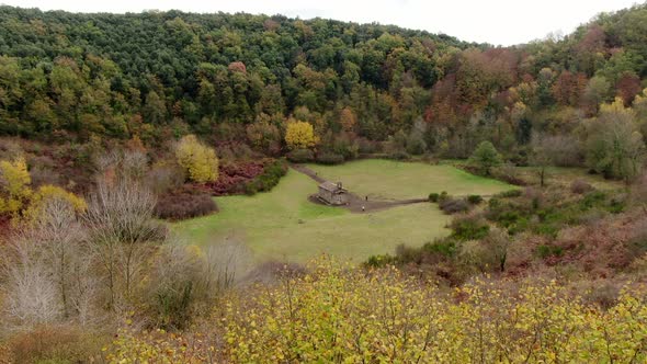 The Santa Margarida Volcano with a Hermitage in the Centre of its Crater