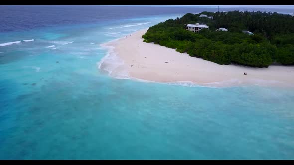 Aerial panorama of paradise resort beach journey by aqua blue sea and white sandy background of a da