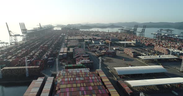 Sea freight containers in Yantian international container terminal in shenzhen city,China