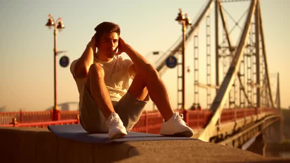 Man Doing Abs Exercises