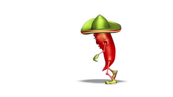 Strong Pepper  Looped Dance on White Background alt