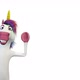 Unicorn Greets From Around The Corner on White Background  - VideoHive Item for Sale