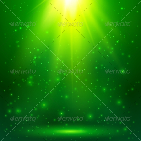 Green Shining Magic Vector Light Background