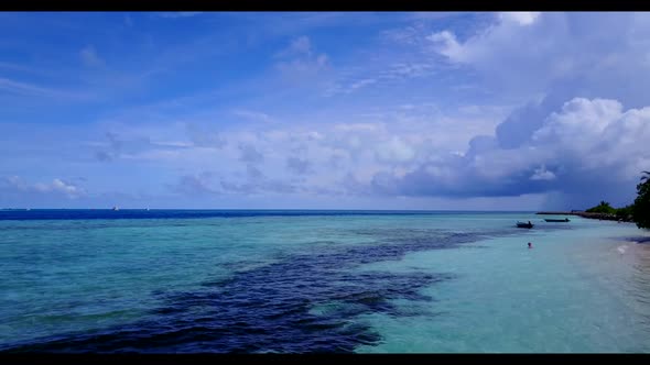 Aerial view texture of beautiful coastline beach journey by blue green ocean and white sand backgrou