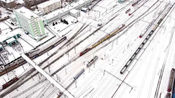 Railway Depot in Winter