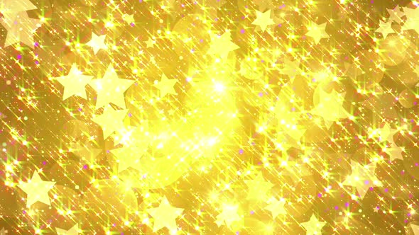 Bright Gold Stars Looped Background