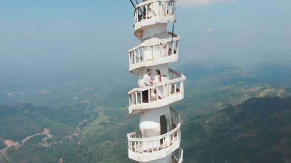 Couple Standing on Ambuluwawa Tower