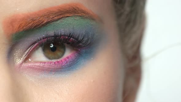 Female Eye, Colorful Makeup