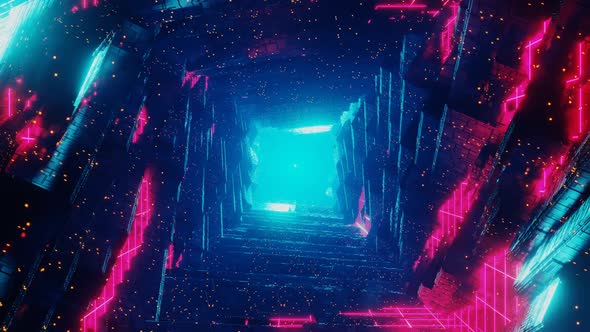 Infinite Loopable Rock Tunnel in Cyberspace