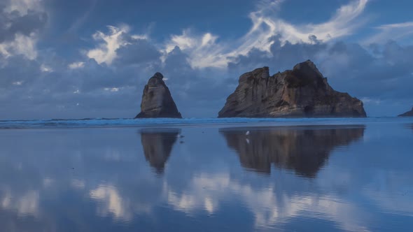 Reflection on the beach