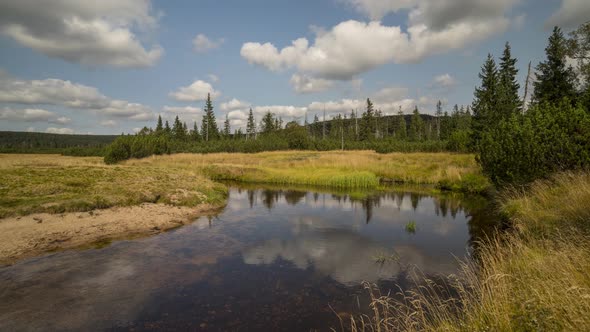 Time lapse Jizera Mountains, beautiful landscape of the Czech Republic