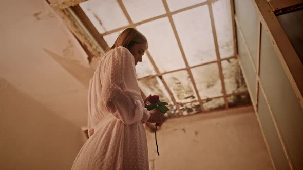 Vintage Woman with a Rose