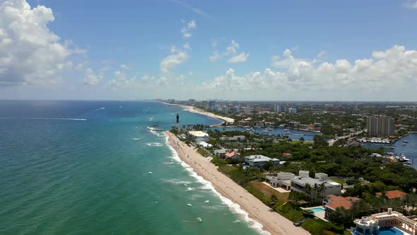 Aerial Hyperlapse Video Hillsboro Lighthouse And Inlet Pompano Beach