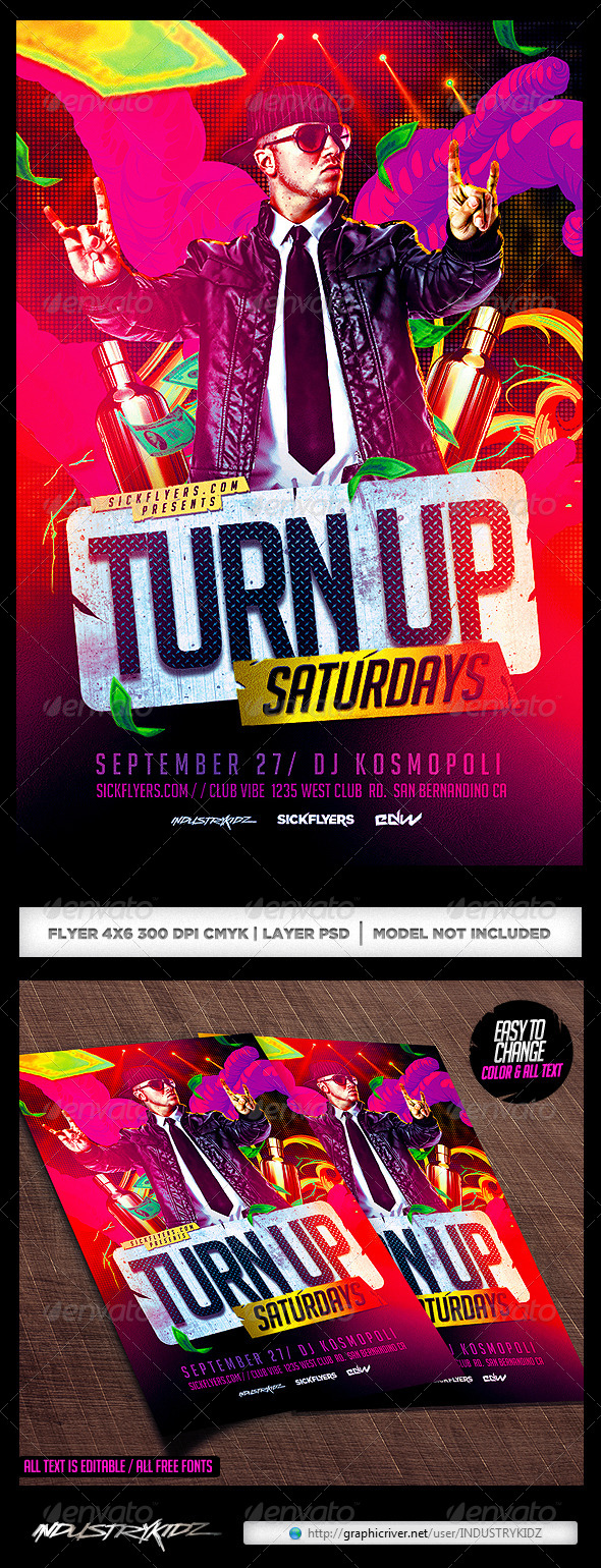 Turn Up Flyer Template PSD