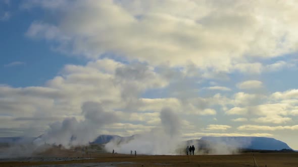 Hverir Myvatn Geothermal Area with Natural Steam Iceland