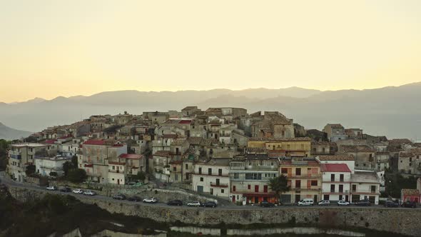 Aerial view of ancient Calabrian village