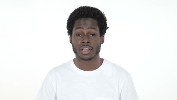 Yes African Man Shaking Head to Accept White Background