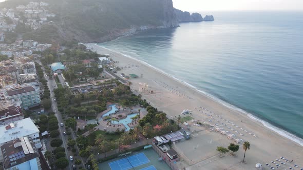 Aerial View of the Beach at the Seaside Resort Town. Turkey