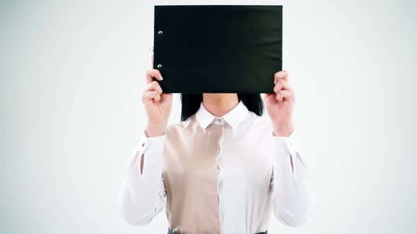 Businesswoman with a black folder