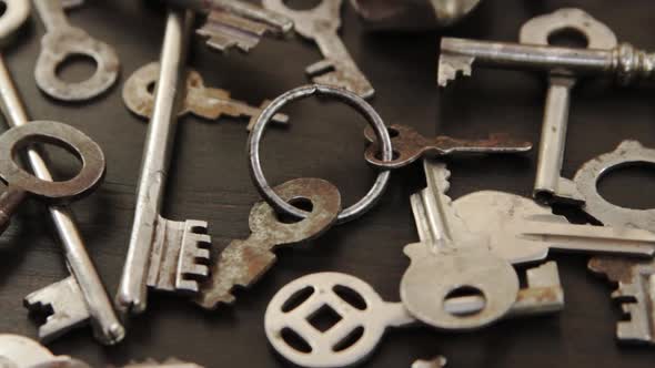 Old Keys To A Door And Furniture