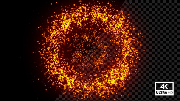 Fire Particles Shockwave Explosion 4K Alpha