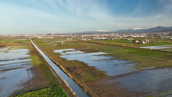 Farm Fields Background Texture 4 K Aerial View