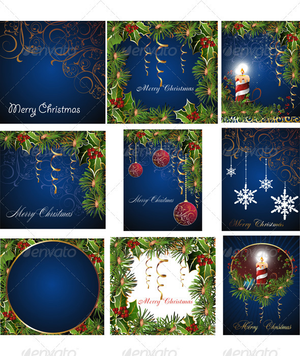 Set of Christmas Cards.
