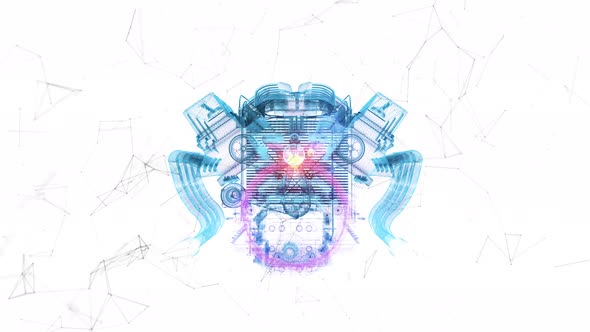 Muscle Car V8 Motor Engine Hud Hologram V2 4k alt