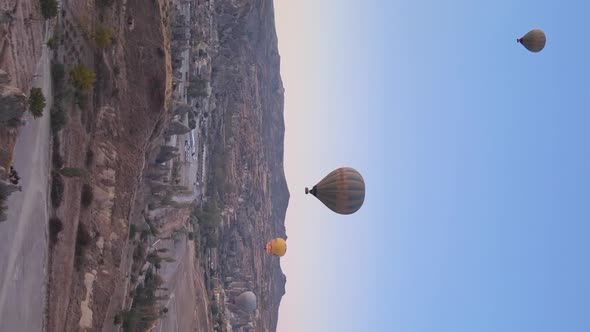 Vertical Video  Balloons in Cappadocia Turkey