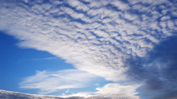 4K Time lapse of beautiful blue sky with clouds background, Blue sky with clouds and sun.