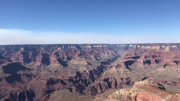 South Rim of the Grand Canyon in Arizona panning left.