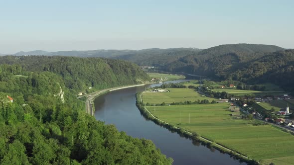 Aerial View Krka River Slovenia