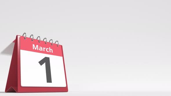 March 2 Date on the Flip Desk Calendar Page alt