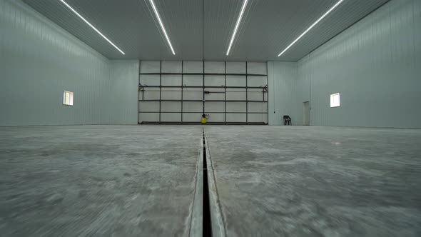 Low angle of a newly built shop interior in Manitoba, Canada. 30p conformed to 24p.