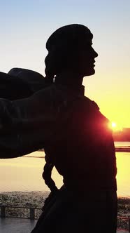 Monument To the Founders of the City in the Morning at Dawn