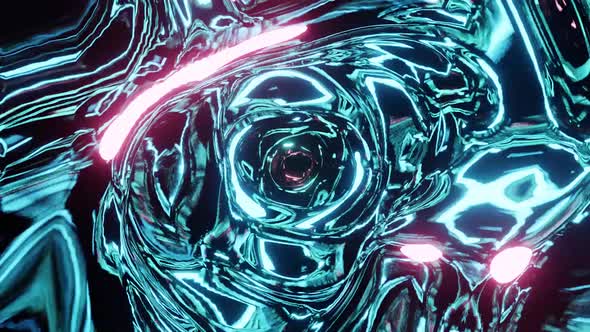 Retro Noised Textured Blue And Pink Comics Tunnel Vj Loop Tube HD