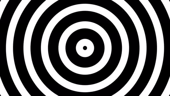 Abstract animated black and white spiral motion background, seamless loop.