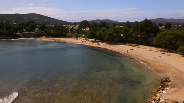 Es Niu Blau beach in Ibiza, Spain