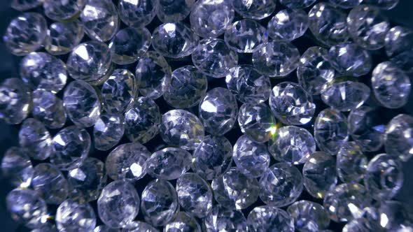 Lot Of Diamonds with different lights, Close Up
