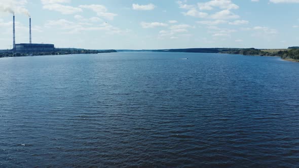 Beautiful view of river in summer. 