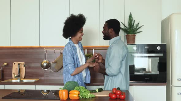 African american couple dancing