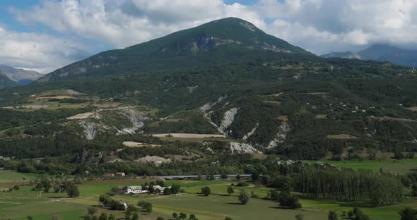 Valley of la Durance from Embrun, Hautes Alpes department, France