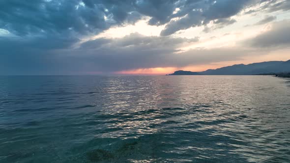 Colorful sunset over the Mediterranean Sea