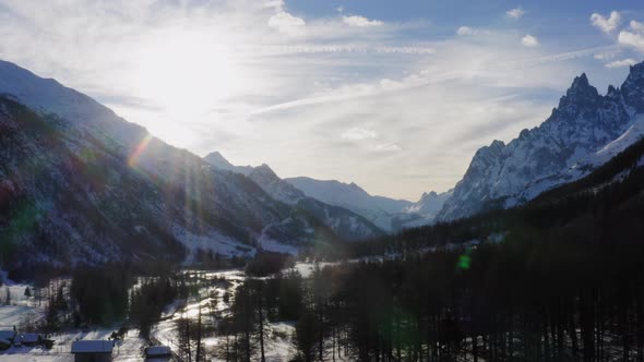 Aerial View of Snow Backgrounds in Winters