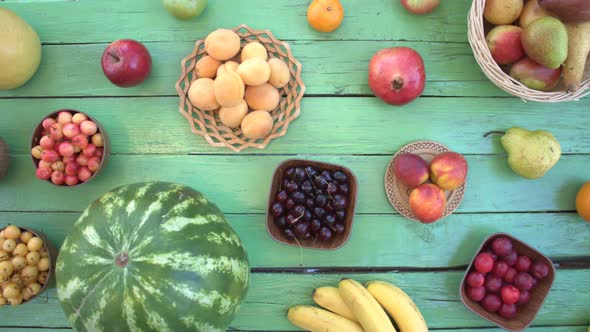 Fruits on Green Ecological Background