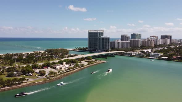 Aerial Establishing Shot Bal Harbour Miami Fl Usa