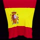 The piece of cloth falls with the flag of the State of Spain to cover the product - VideoHive Item for Sale