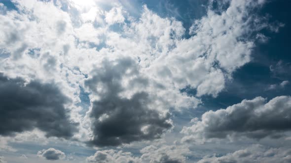 White Clouds Over Blue Sky Time Lapse