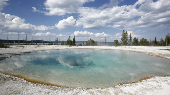 4K time lapse shot of hot spring in Yellowstone National Park