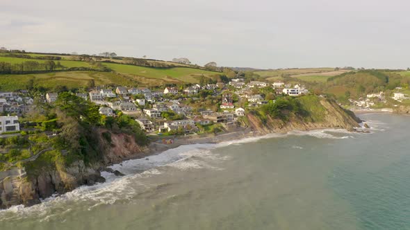 The Coastal Town of Looe in Cornwall UK Seen From The Air